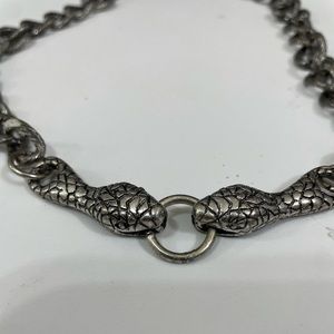 Reclaimed Vintage Silver Snake Necklace